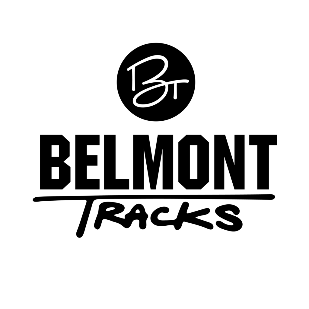 Belmont Tracks logolockup butracks bw